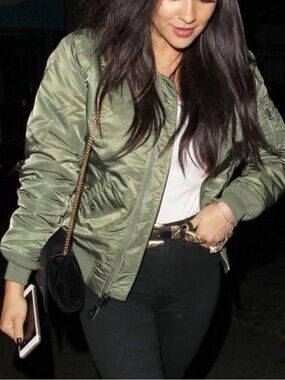 AllSaints Women's  Sage Green Bomber Jacket